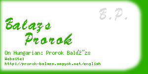 balazs prorok business card